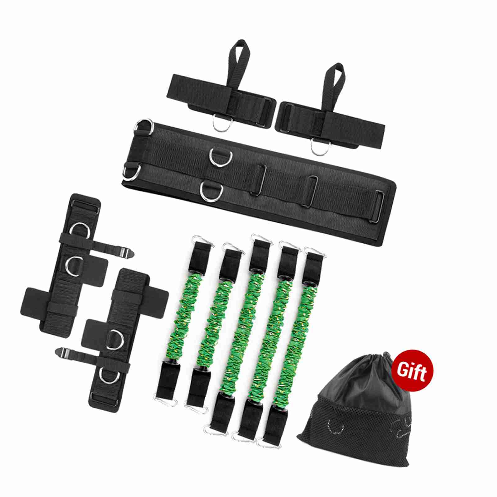 

Boxing Resistance Bands Set Speed and Agility Resistance Trainer Bands for Boxing Muay Thai Karate Combat зелёный