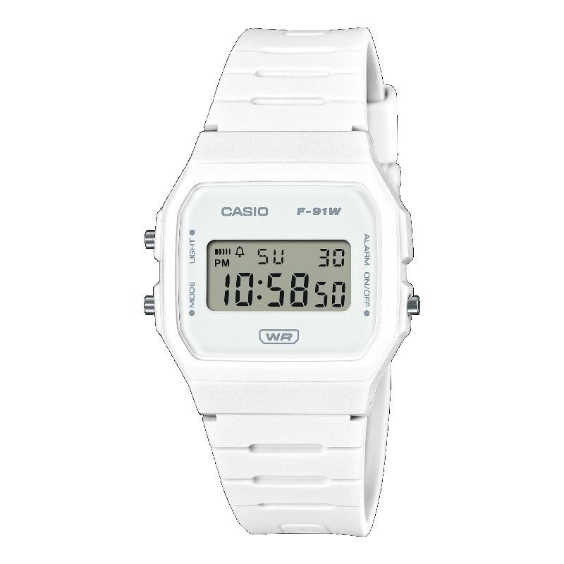 Casio Men s Resin Water Resistant Digital Alarm Quartz Watch F-91WB-7A белый