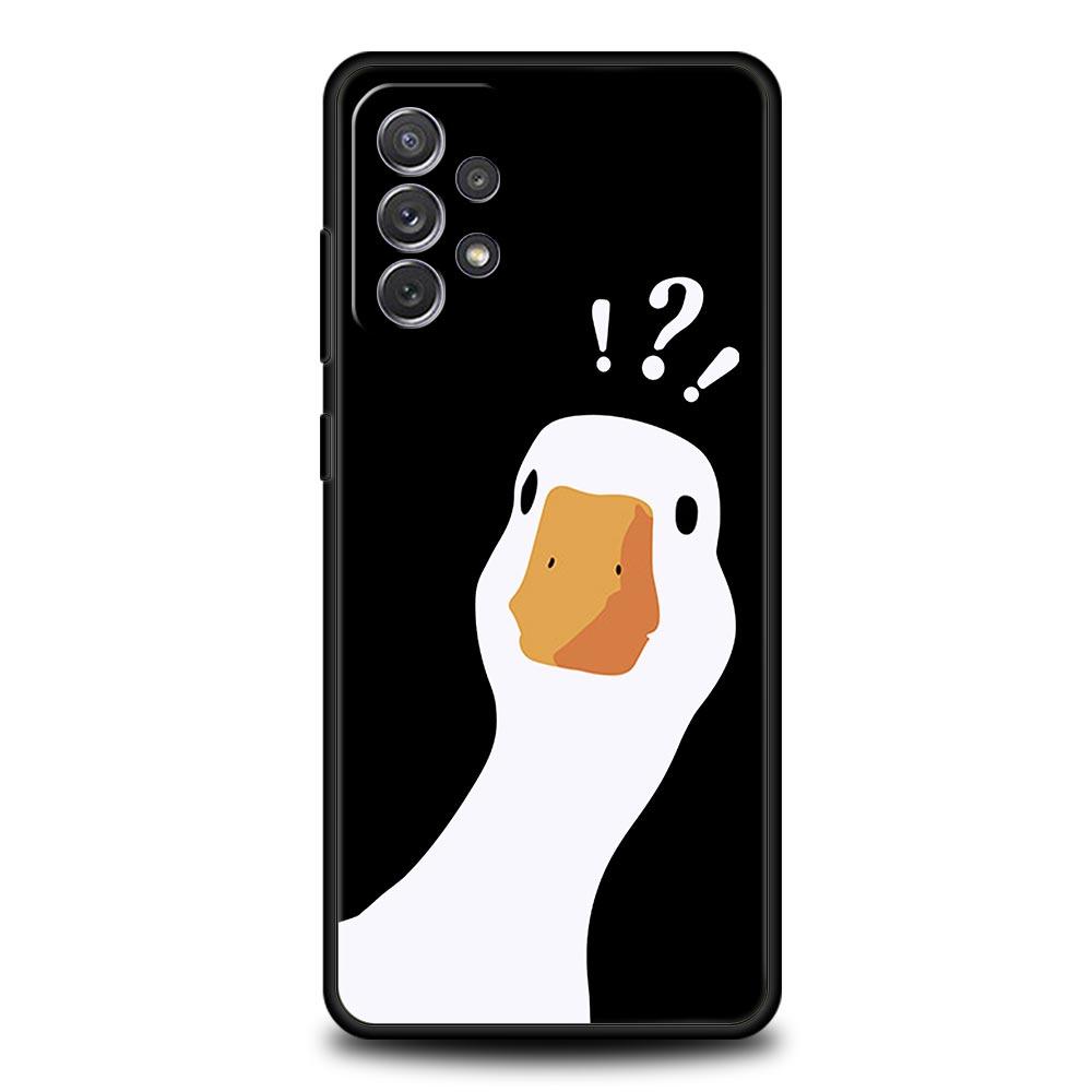 Чехол для телефона с мультяшным сомнением и уткой для Samsung A51 A71 A21S A12 A11 A31 A41 A52 A32 A01 A23 A33 A53 A73 A03S A13 5G A72 A54 A34