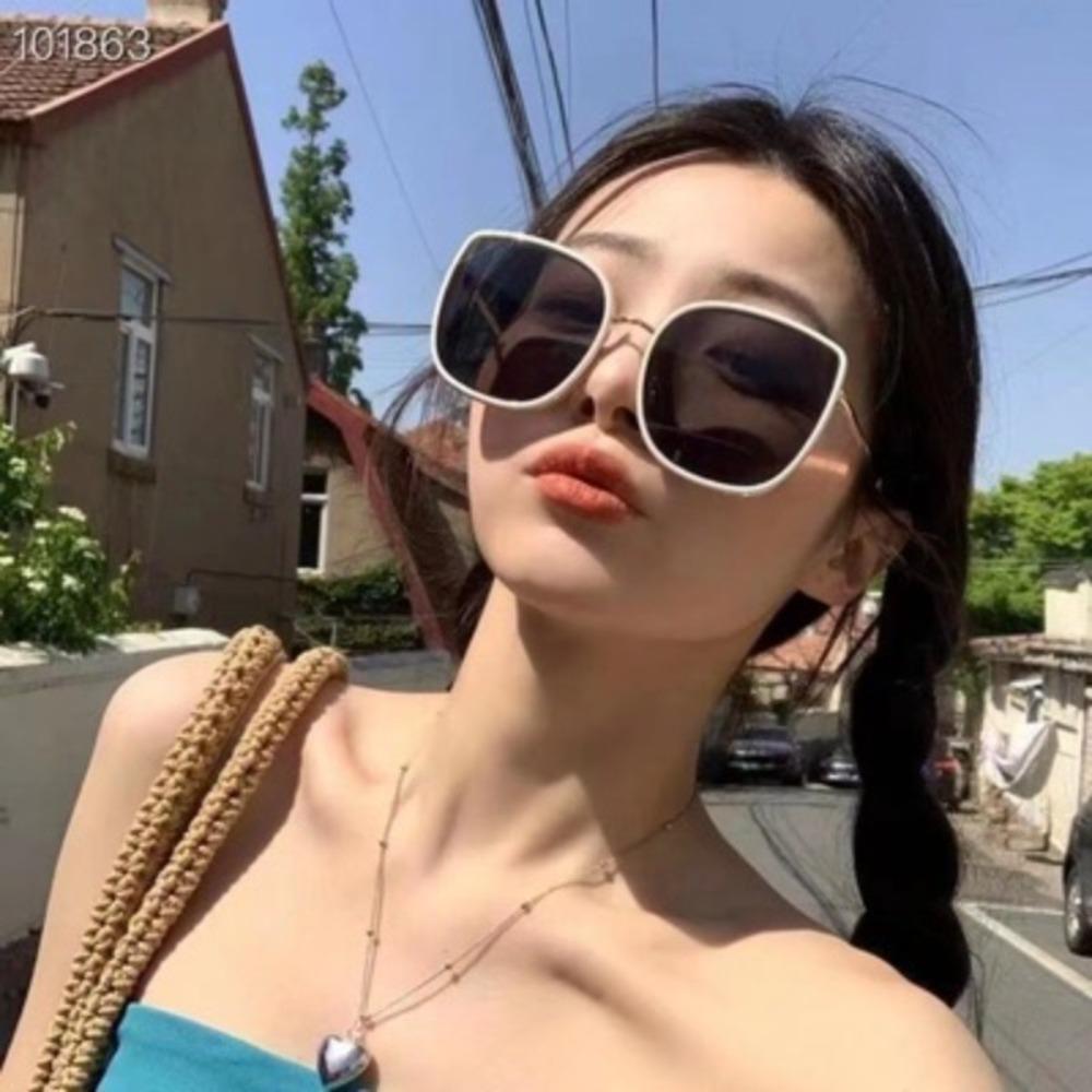 2PCS Omen Men Fashion Glasses Metal Frame UV400 Protection Sunglasses Ins Sunglasses