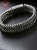 Stainless Steel Braided Double Row Front and Rear Fish Scale Alloy Magnetic Buckle Bracelet with Keel Jewelry New Model