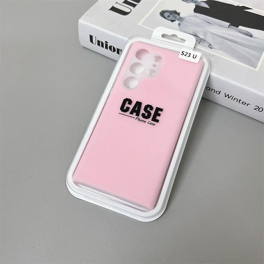 Luxury Silica Gel Jelly Liquid Silicone Case for Samsung Galaxy S25 S24 S23 Ultra Plus S24FE S23FE Anti-fall Clear Hard Cover