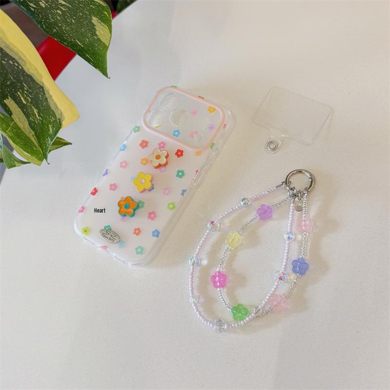 Colorful HyunA 3D Flower Chain Phone Case for iPhone 17/16 Pro Max/15 Pro