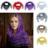 Tassels Chapel Hijab Scarf Lace Floral Hair Wrap Elegant Embroidery Lace Veil  Spanish Mantilla