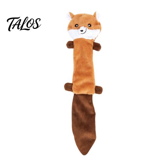 Active Play Pet Accessories Crinkle Animal Dog Toy, Plush Squeaky Chew Fox Raccoon Portable Toys for Travel Squirrel Puppy Teething Toy Small