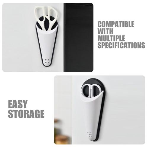 Magnetic Scissor Holder | Refrigerator Magnet Storage Box for Kitchen Scissors, Removable Cooking Scissors Holder with Drainage Hole for Appliances an