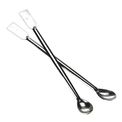 2Pcs 20cm Length Double End Reagent Stainless Steel Lab Sampling Spoon Spatula Tool