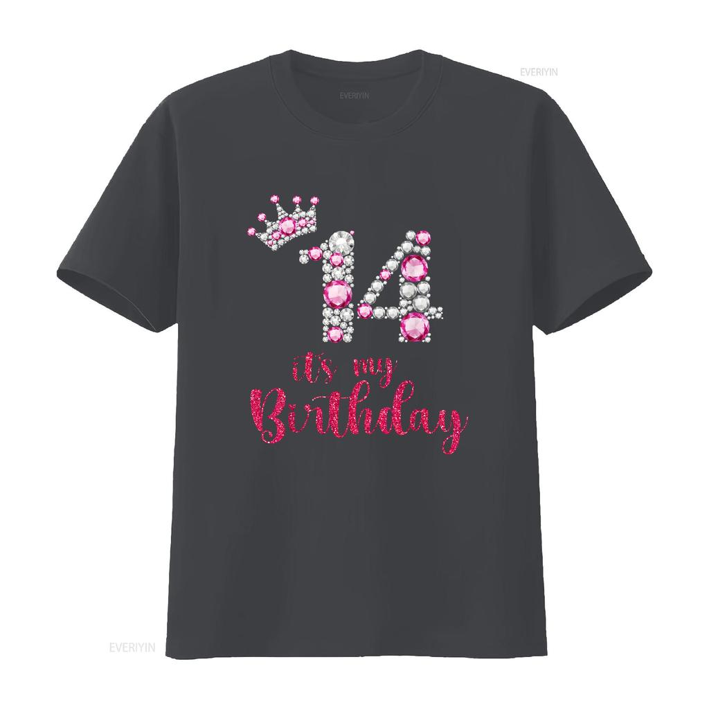 14 It s My Birthday 14th Years Old Bday T Shirt vintage Washed Unisex Versatile Soft Stretched Breathable graphic Casual