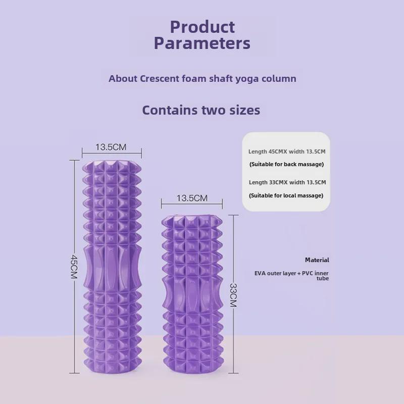 Crescent EVA Foam Roller: Hollow Wolf Tooth Massage for Muscle Relaxation