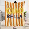 Checkered Bell Mistletoe Print Throw Blanket Living Room Sunroom Guest Nook Family Den Soft Blanket Christmas Presents
