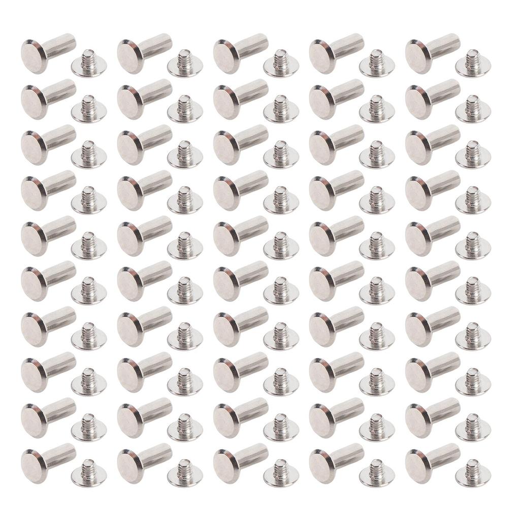 50 Sets Rivet Fastener M4 5x13x9.5mm Stainless Steel Flat Round Head Rivets and Screws for Binding