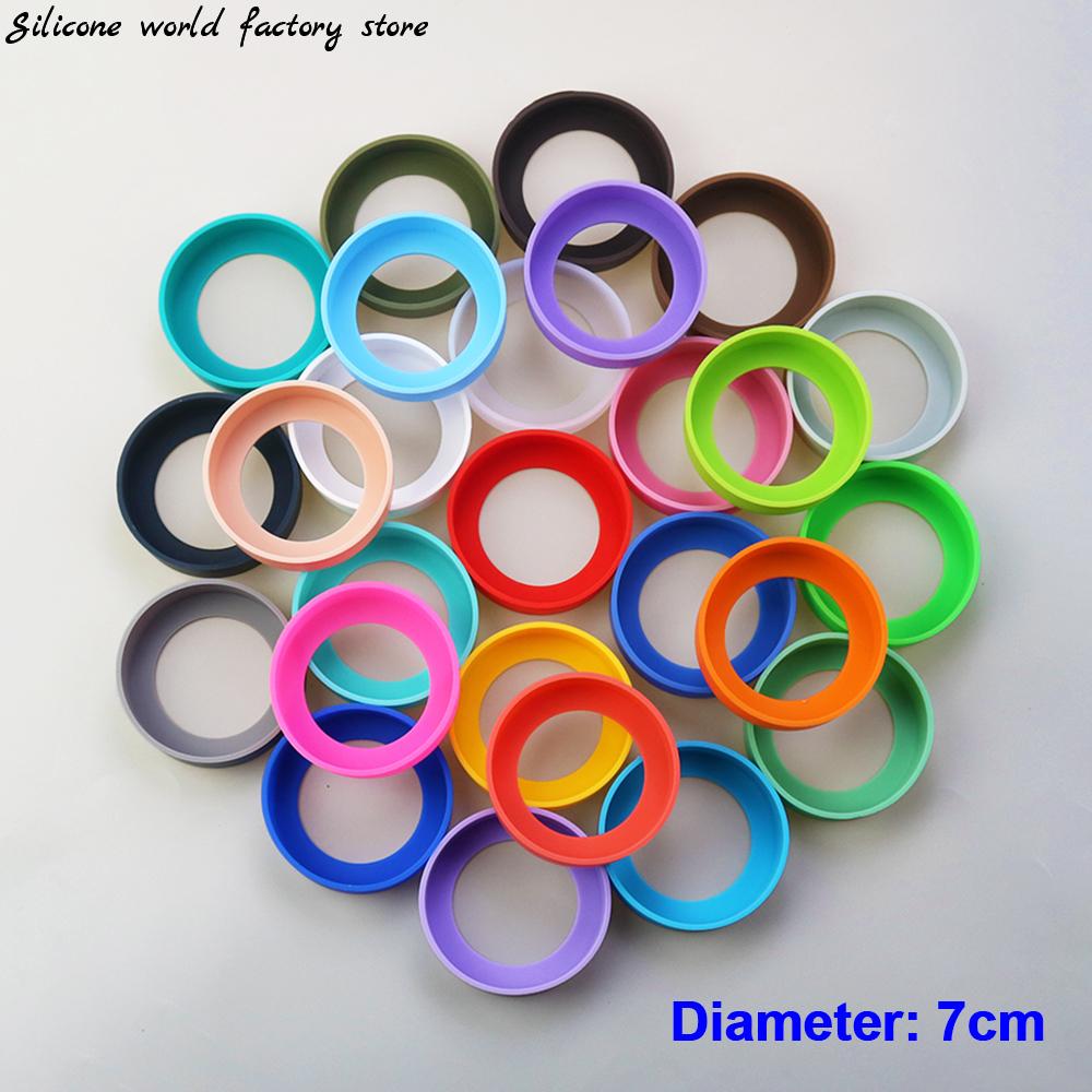 28 Colors 7.0CM Silicone Cup Bottom Cover Coaster Sleeve Water Cup Cover Sheath 70MM Wear-resistant Cup Bottom Cover