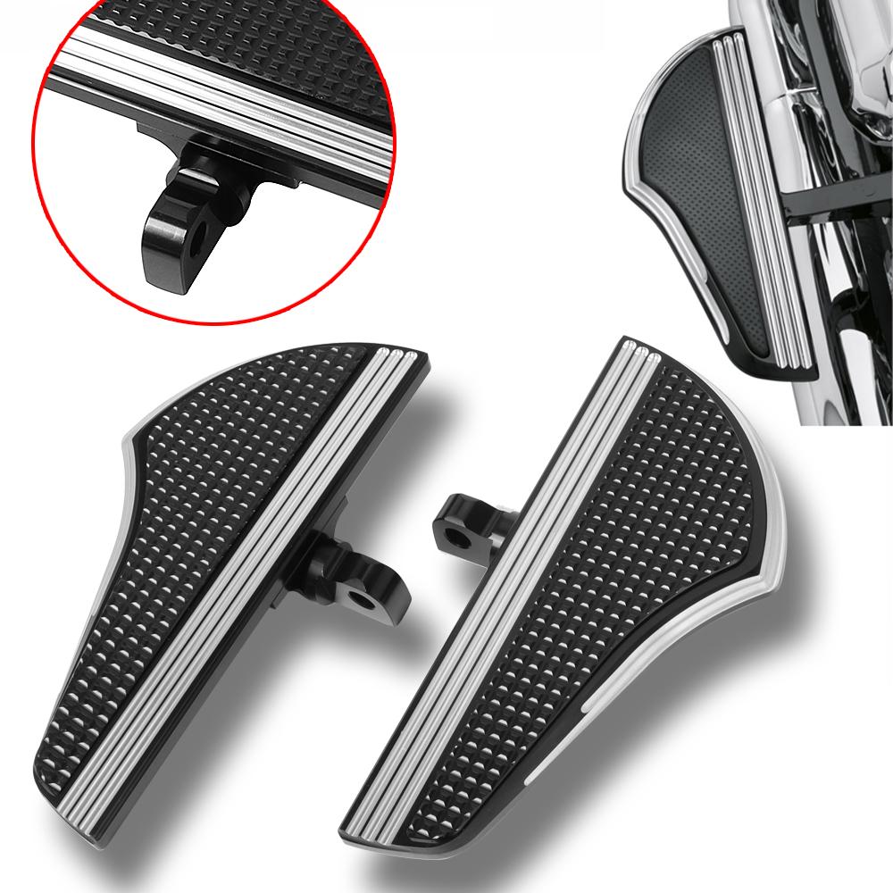 1 Pair Motorcycle Rear Passenger Defiance Floorboards Male Mount Foot Pegs Aluminum Pedal For Harley Touring Electra Glide Dyna