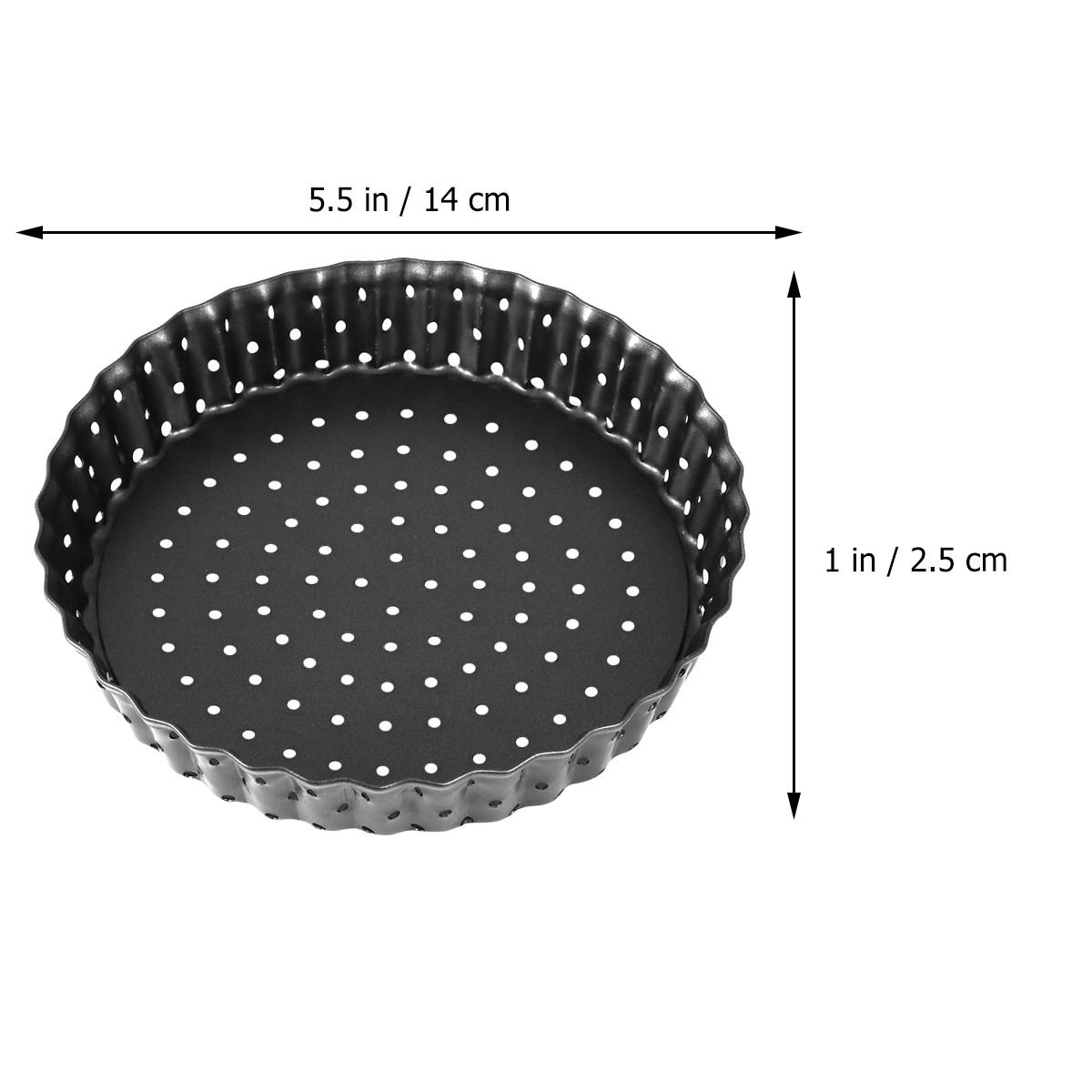 

Non-Stick Round Pizza Pan Small 5Inch Removable Bottom Tart Baking Tray Pie Pan Oven Baking Tool Quiche Tool Nonstick Pizza Tray
