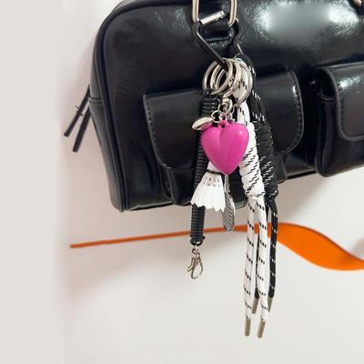 Ciondolo per borsa in corda da arrampicata abbinato a colori alla moda, ciondolo cartone animato per badminton, ciondolo per borsa, regali per feste