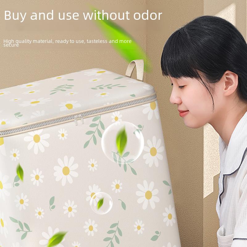 Large Quilt Storage Bags, Thickened Clothes Storage Bags with Zipper, Foldable Storage Containers for Moving, Bedding, Comforters, Blankets