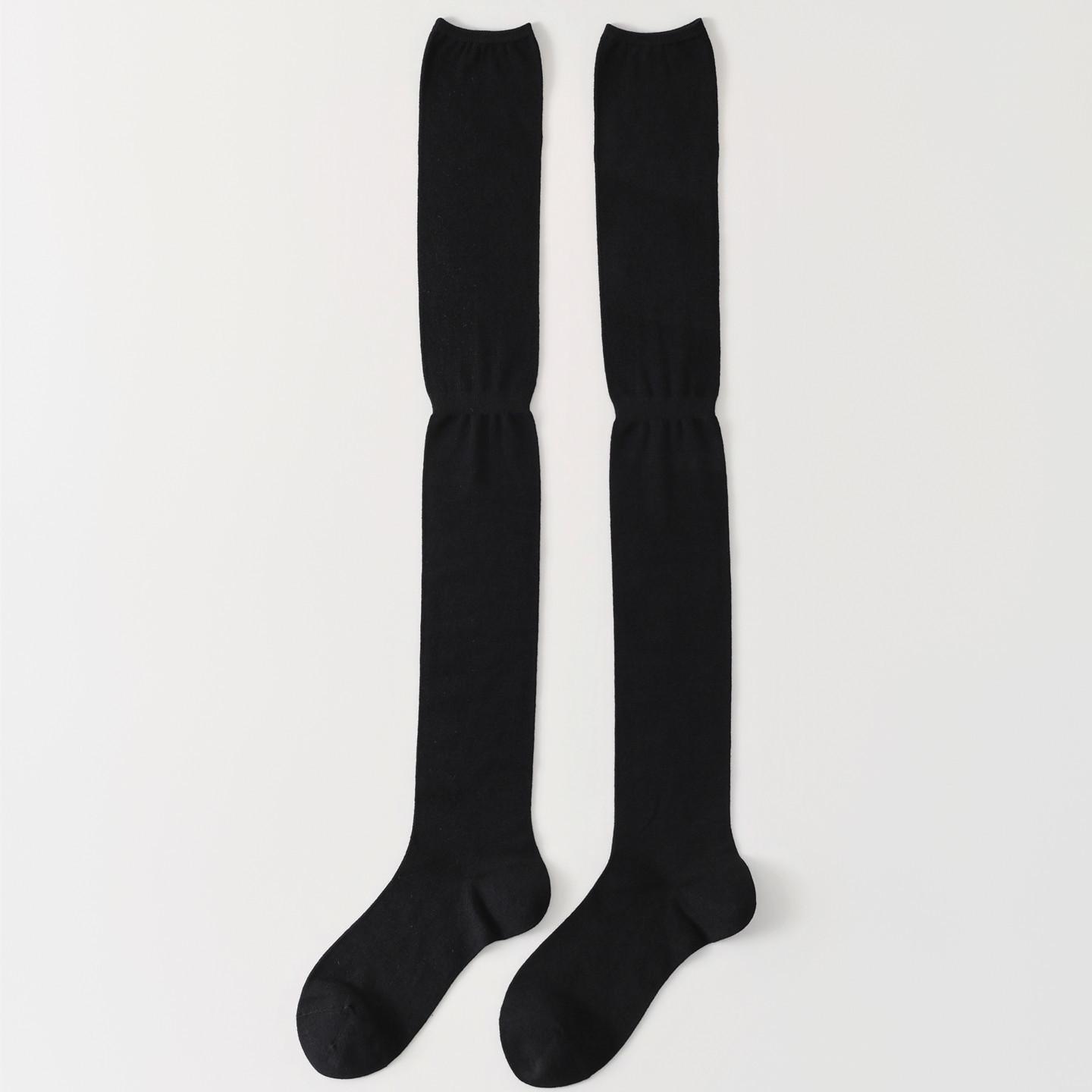 Spring & Summer Over-the-Knee Bamboo Cotton Socks - Stylish, Sexy, Versatile, Micro-Pressure for Beautiful Legs One Size чёрный