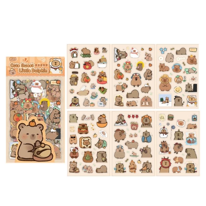 

Cartoon Animal Sticker Water Resistant Aesthetic Sticker for Scrapbook Notebook Water Bottle Album Phone Case Skateboard