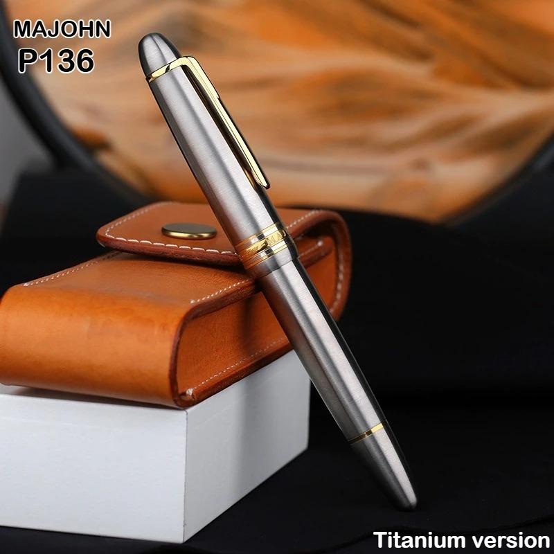 MAJOHN P136 Piston Fountain Pen Anti-slip with 3D EF/F Anti-slip Hammer Pattern Version Pen School Supplies Stationery