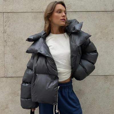 Winter Warm Cotton Puffer Jackets Women's Loose Parkas Coat Vintage Bread Jacket Outwear Office Ladies Quilted Jacket