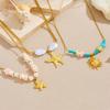 Fashionable Seaside Vacation Style Bead Necklace Exquisite Sea Fish Starfish Sun Shell Necklaces Multi-Element Blue Jewelry