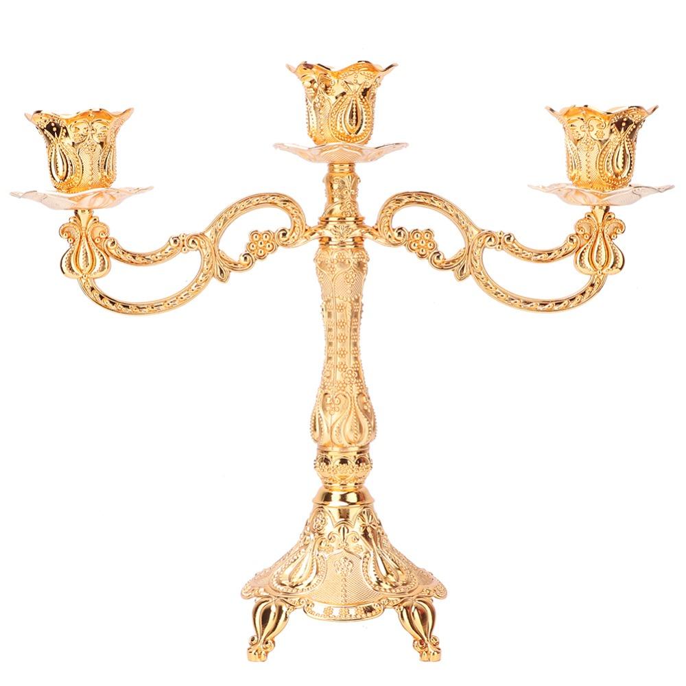 11PCS European Metal Candle Holder Intricate Carved Candle Holders Candelabra For Dinner Party