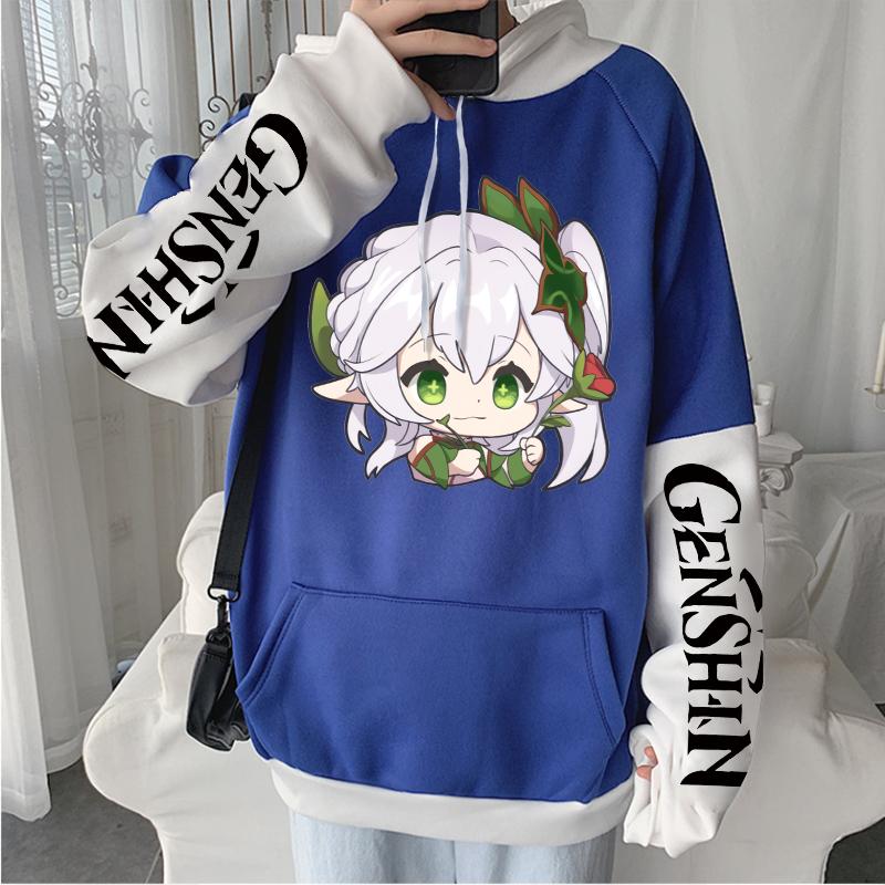 Genshin Impact Kawaii Nahida Anime Harajuku Animacinis Didelio dydžio Paauglių Moterų Vyrų Unisex Žieminiai Ilgomis Rankovėmis Džemperiai