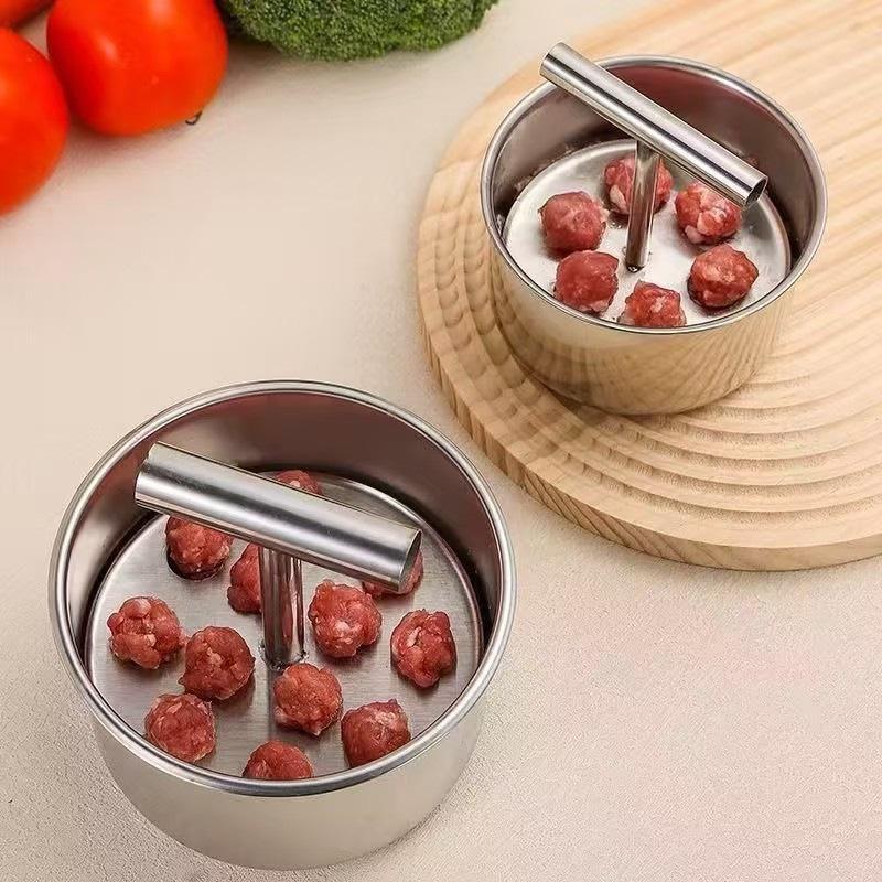 Stainless Steel Meatball Maker Non Stick Non Slip Handle Rust Proof for Home Kitchen Meat Fish Ball Making Tool