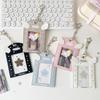 INS Sweet Aesthetic Kpop Photocard Holder for Girls Wings Keychain Schoolbag Charm Kawaii Displaying Photo Card Cover Case