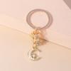 Romantic Moon Star Keychains Crystal Key Rings Gift for Women Men Car Key Handbag Pendants Jewelry Making Accessorie