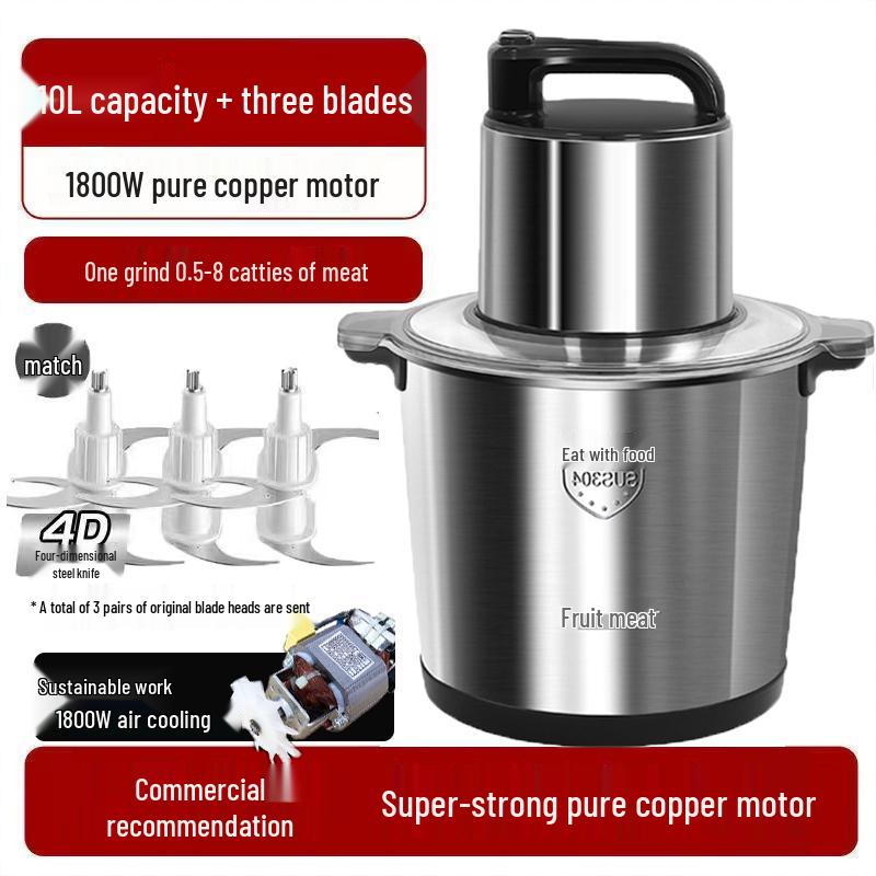 High-Power Multifunctional Food Processor: Electric Mincer & Mixer for Large Capacity