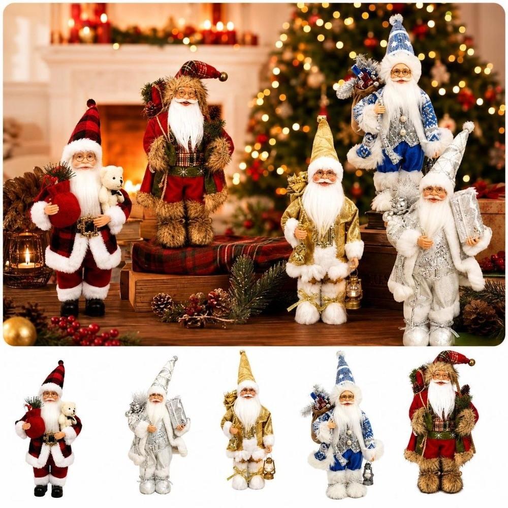 Cute Standing Santa Doll 12 Inch Christmas Ornament Durable Santa Claus Doll Christmas Gifts