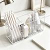 1pc Large Capacity Transparent Makeup Organizer - Countertop Cosmetic Storage,Lightweight Plastic, Desktop Storage Pen Holder