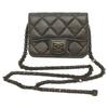 CHANEL 2.55 Sobrack Vintage Calfskin Card Case Chain Mini Shoulder Shoulder bag Black/BlackHardwareUsed