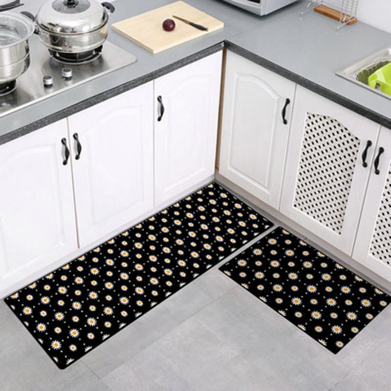 Fashionable Textile Kitchen Mat Anti -Slip Kitchen Rugs Balcony Bathroom Printed Carpet Home Floor Mat Doormat Bath Carpet