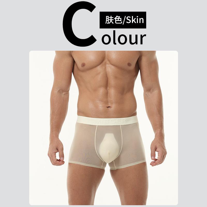 Full Mesh Transprent Underwear Men Sexy Ultra Sheer Boxer Trunks Seamless Underpants Bulge Pouch Panties Male Gay Smooth Knicker