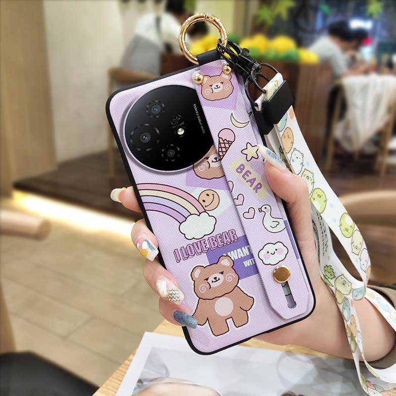 Dirt-resistant Cute Phone Case For TCL 50 Nxtpaper 5G/50Pro Nxtpaper 5G Protective Lanyard Anti-dust Wristband Silicone
