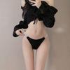 Women's Mid-Waist Butt-Lifting Thong Panties with Shiny Waistband