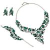 Retro Modeschmuck Set: Elegantes Halsketten-, Ohrring- und Armband-Set für Abendkleider