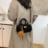 Portable Bowling Boston Bag Women's 2025 New Autumn and Winter Light Luxury Niche High-end Messenger Pillow Bag