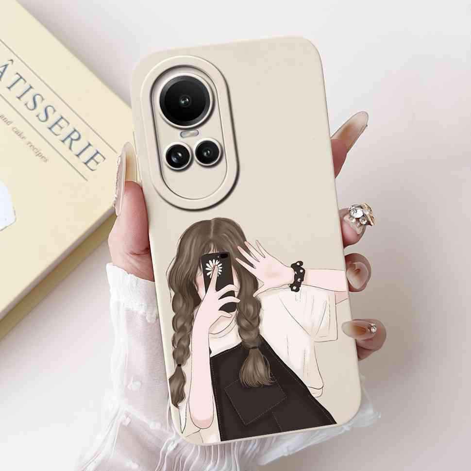 For Oppo Reno10 5G CPH2531 Case Luxurious Rose Cute Rabbit Soft Silicone Cover For Reno10 Pro 5G CPH2525 6.7" Global Phone Shell