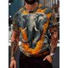 Summer Men's Animal 3D Printed Crew Neck T-Shirt