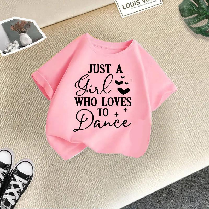 Children's Casual Short-sleeved T-shirt, Summer Girls' Loose T-shirt