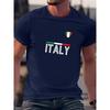 Herren Sommer 100% Baumwolle modisch lässig Sport locker geschnitten Übergröße Italienischer Buchstabenaufdruck Rundhals Kurzarm T-Shirt