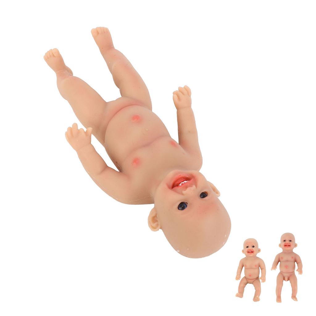 Lifelike Reborn Baby Doll 6 Inch Realistic Cute Sweet Smile Face Soft Silicone Solid Real Reborn Bab