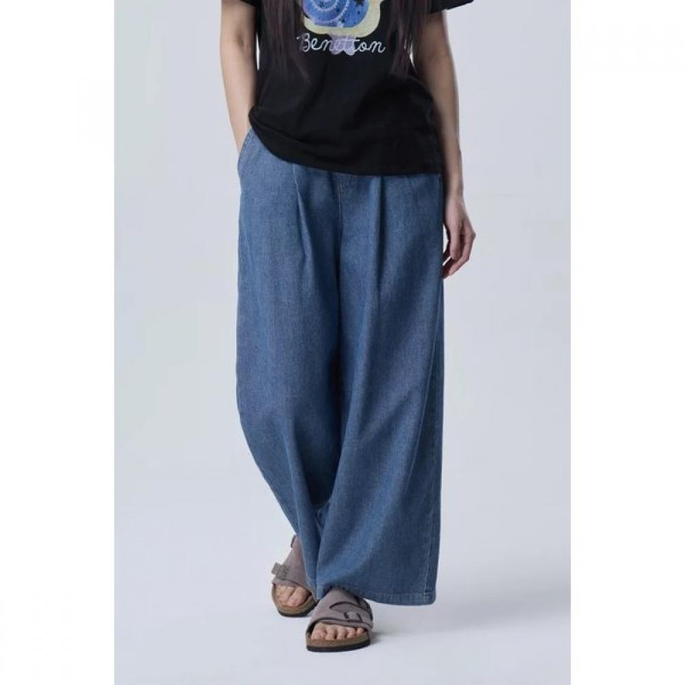 Benetton Wide Denim Pants Badp65631in IN (indigo)/42