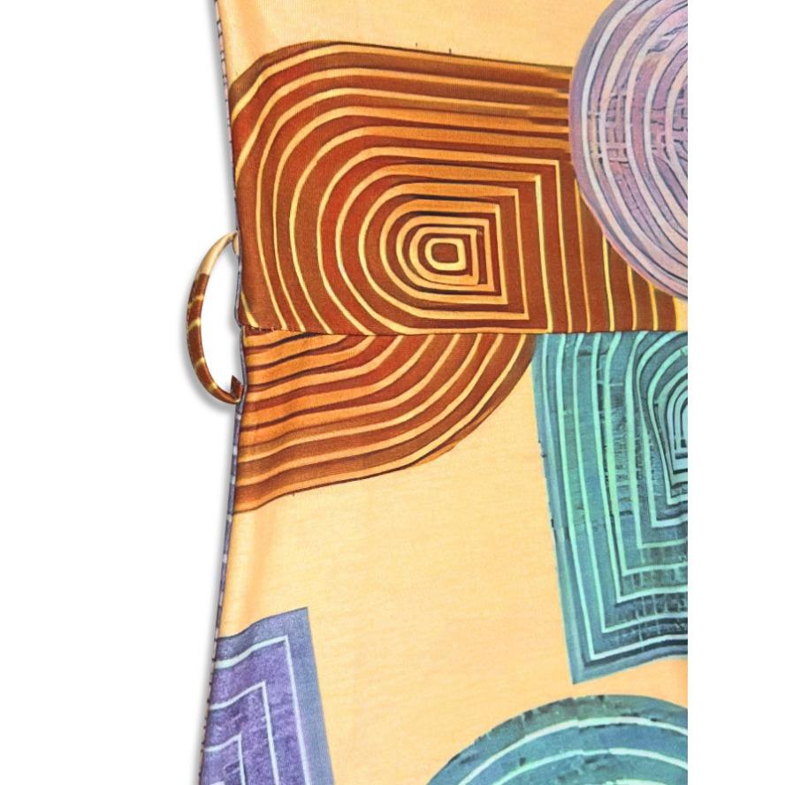 YYFS Women's Fashion Summer Spring Colour Block Print Short Sleeve POLO Neck High Waist Casual Dresses