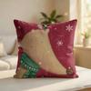 CUTE Christmas Reindeer Cushion Cover Silky Short Plush Invisible Zipper Dustproof Sofa Pillow Case For Home Decor