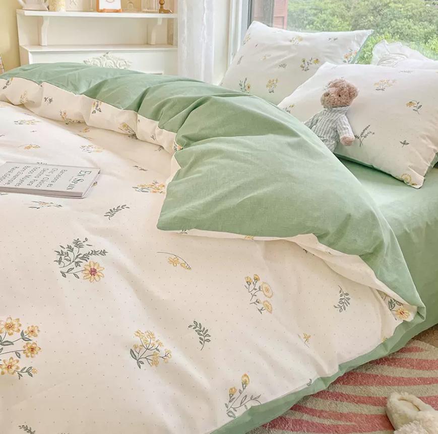 Duvet Cover Set for Double Bed 100% Cotton Quilt Cover Comforter Covers with 2pc Pillowcase Luxury Flower Printed Bedding Set