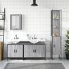 4 Piece Bathroom Furniture Set Grey Sonoma Particleboard